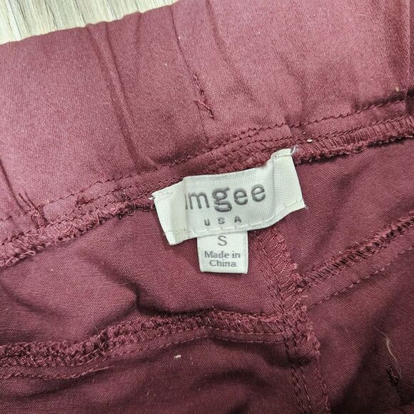 Umgee Womens Maroon Pull On Jeggings Textured Small Zip Ankle - Picture 5 of 9